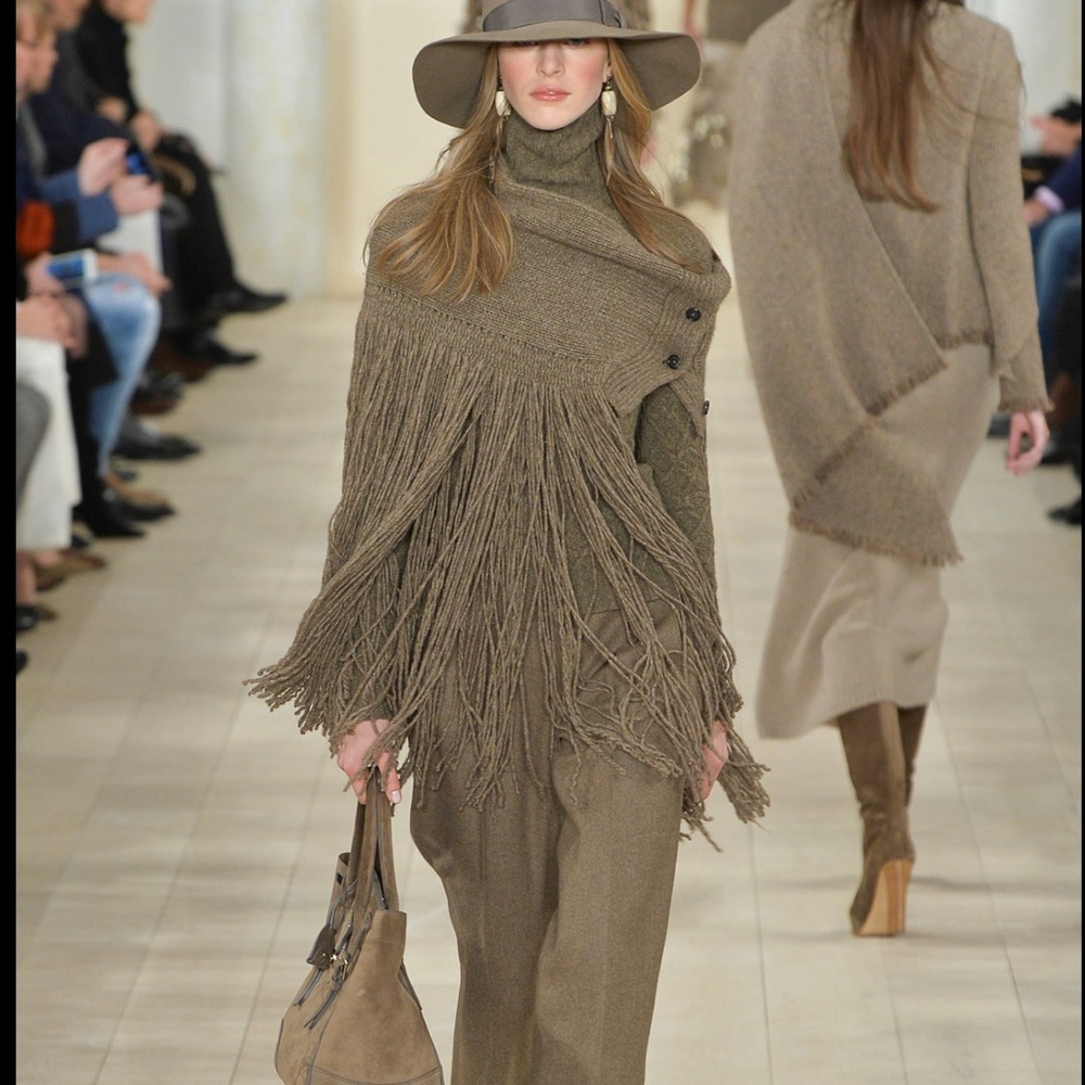 Ralph Lauren Purple Label runway  cape